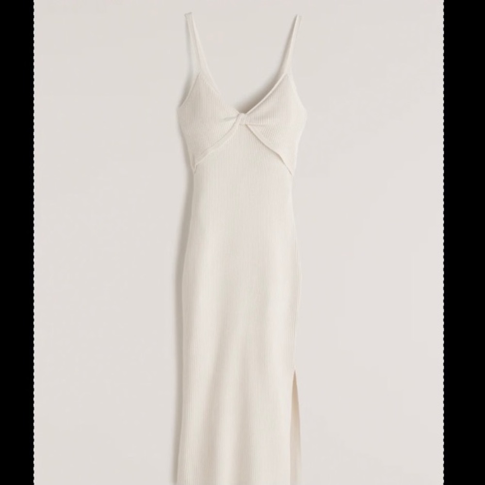 Abercrombie Twist-front Elevated Knit Midi Dress